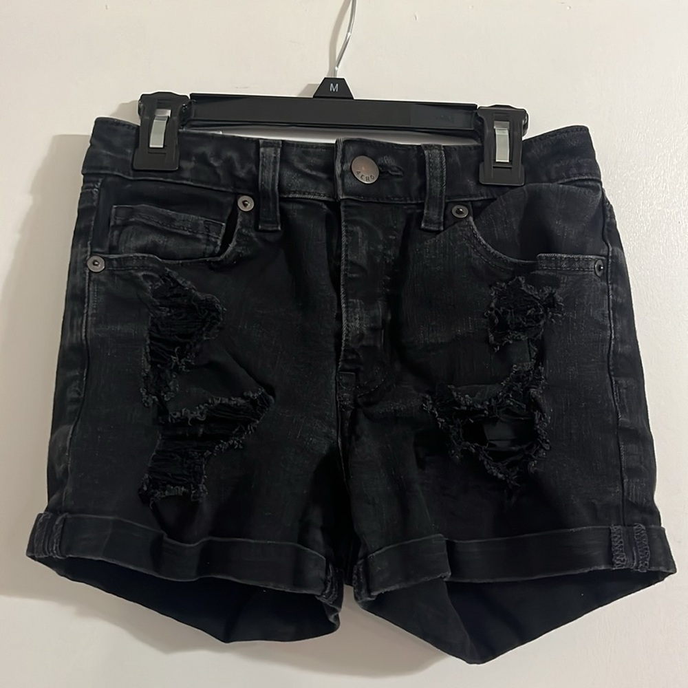 EUC Aeropostale High Rise MIDI Women’s Denim Distressed Shorts size 2